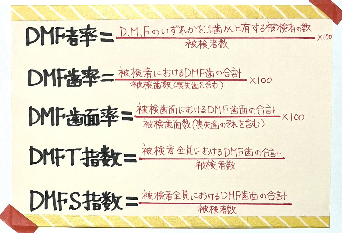 u_dh32's tweet photo. 🦷歯科疾患の指数

・口腔衛生状態の指数
・歯周疾患の指数
・う蝕の指標 https://t.co/SSJUVuplMK