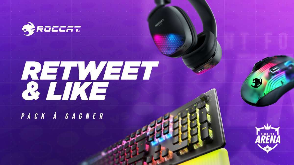 Le FFA#3 c'est jeudi et, pour l'occasion, tente de remporter un énorme pack @ROCCAT comprenant :
- Une souris ROCCAT Kone XP
- Un clavier ROCCAT Vulcan II Max 
- Un casque ROCCAT Syn Max Air

Pour participer :
☑️ Follow <a href="/LapiTV/">Lapi</a> et <a href="/ROCCATFrance/">Turtle Beach France (ex ROCCAT)</a>
🔁 Retweet ce post
TAS le 03/02.