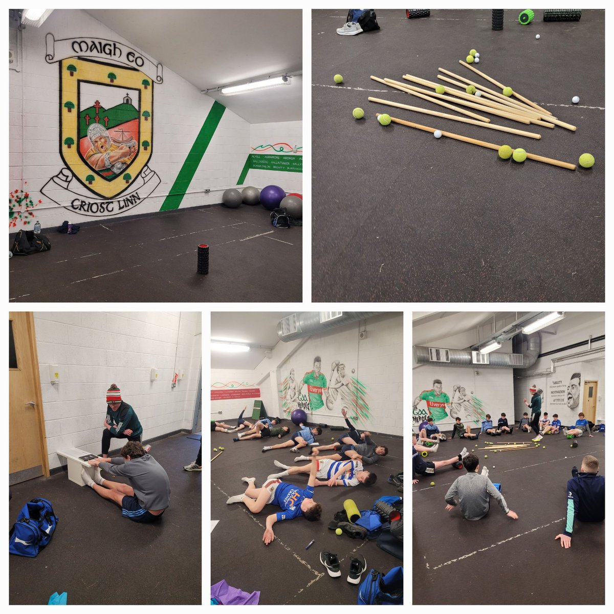 Pictured are a group of U15 club players from <a href="/Westmayogaa/">West Mayo Gaa</a> who started their Introduction to Mobility, Flexibility and Corrective exercises programme this morning in McHale Park with <a href="/MayoGAA/">Mayo GAA</a> GPO <a href="/Sweets_Eoin/">Eoin Sweeney</a> &amp; coaches <a href="/DavidHu19849715/">David Hughes</a> Diarmuid Byrne &amp; Benji Smith.