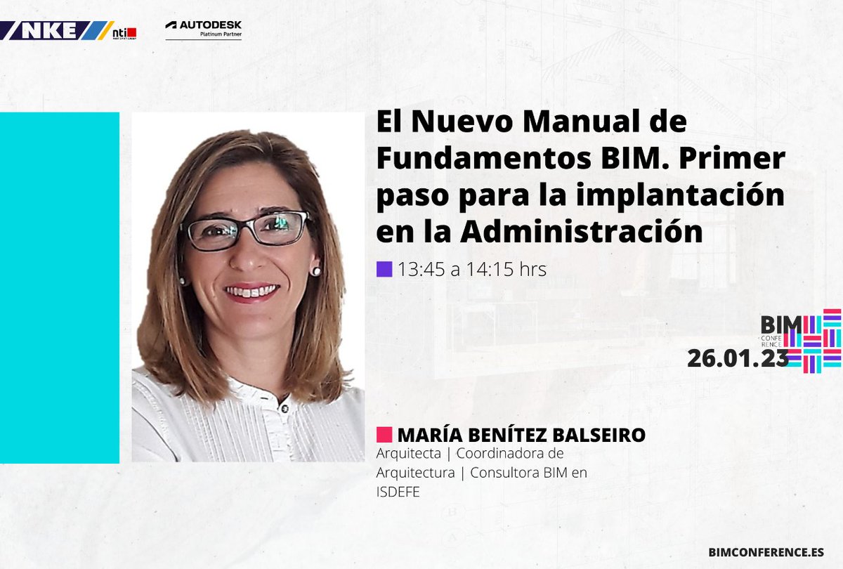 𝗘𝗹 𝗡𝘂𝗲𝘃𝗼 𝗠𝗮𝗻𝘂𝗮𝗹 𝗱𝗲 𝗙𝘂𝗻𝗱𝗮𝗺𝗲𝗻𝘁𝗼𝘀 #𝗕𝗜𝗠. 𝗣𝗿𝗶𝗺𝗲𝗿 𝗽𝗮𝘀𝗼 𝗽𝗮𝗿𝗮 𝗹𝗮 𝗶𝗺𝗽𝗹𝗮𝗻𝘁𝗮𝗰𝗶𝗼́𝗻 𝗲𝗻 𝗹𝗮 𝗔𝗱𝗺𝗶𝗻𝗶𝘀𝘁𝗿𝗮𝗰𝗶𝗼́𝗻 con María Benítez Balseiro | <a href="/Isdefe_/">Isdefe</a> | 26 enero 2023 | 13:45.
Y más...

nti-spain.com/bimconference/

#BIMConference