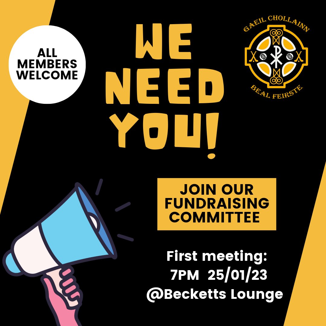 ClgColin's tweet photo. Join our fundraising committee!
This is going to be a big year for the club so we are looking for new fundraising ideas & help with our events.
The first meeting is Wed 25th Jan in Becketts Lounge at 7PM. All members welcome.
Many hands make light work!
#ColinGaels โซ๐ก https://t.co/VCmgV3EOTv