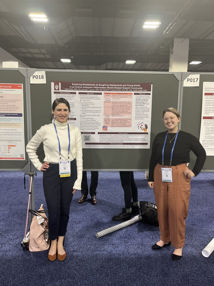 Thank you to everyone who stopped by our poster at the #CCCongress23! So thankful to be able to attend and connect with so many wonderful colleagues, providers, and patients with #IBD. We have loved representing @IUSONIndy as nursing PhD candidates!