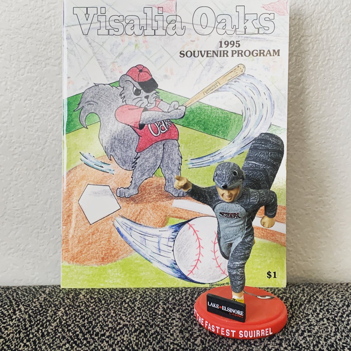 Believe it or not, today is Squirrel Appreciation Day! There’s 2 important squirrels in California League History. Chatter, the former Visalia Oaks Mascot &amp; Ace, the Fastest Squirrel in the World who raced across the outfield for the @lakeelsinorestorm. 🐿#squirrelapreciationday