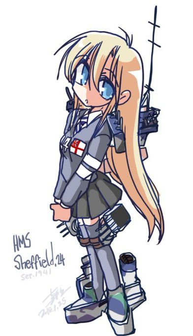 #唐突に5年前の絵を載せる見た人もやる
支持者1名のうちの娘HMSシェフィールドでふ 