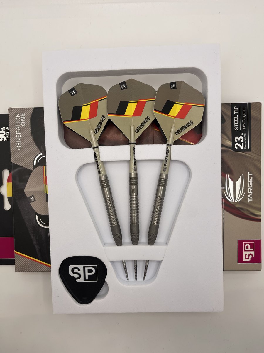 🇧🇪THE DREAM MAKER🇧🇪

🎯IN STOCK WE HAVE THIS CRACKING SET OF TARGET 23g DIMITRI VAN DEN BERGH GEN 1🎯

•Boxed
•Unused Setup
•Dimensions - 50mm x 6.5mm
•Barrel Condition - 9/10

🔥GRAB THESE NOW FOR JUST £47.50 (posted)🔥