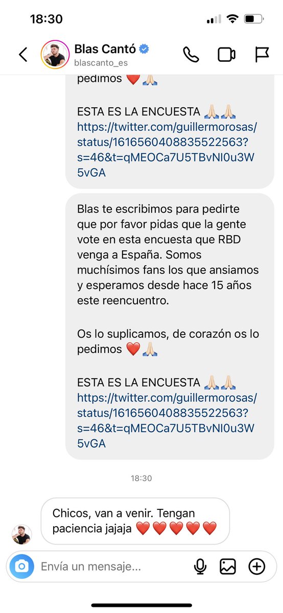 spain_rbd's tweet photo. ESPAÑA #EspañaEsRebelde TAMBIÉN TE LO PIDE, MIRA LO QUE DICE @BlasCanto y ADEMÁS SOMOS TENDENCIA 

@RBD_oficial @soyrebeldetour @UniversalSpain @billyrosas @UMusicMexico @TonyAguilarOfi @SpotifySpain https://t.co/VyehXWpUkM