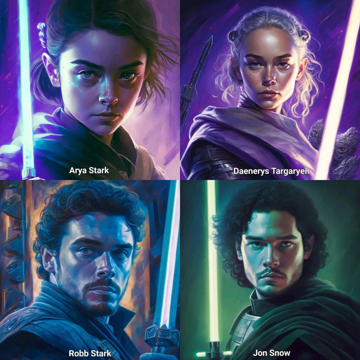 ¡Que genialidad! 😍🔥🔥 Las AI acaban de crear los personajes de Juego de Tronos en versión Star Wars como Jedi o Sith. Es una locura!!! 😱😱🔥🔥 #GameofThrones #Jedi #Sith #JuegodeTronos #HouseOfTheDragon