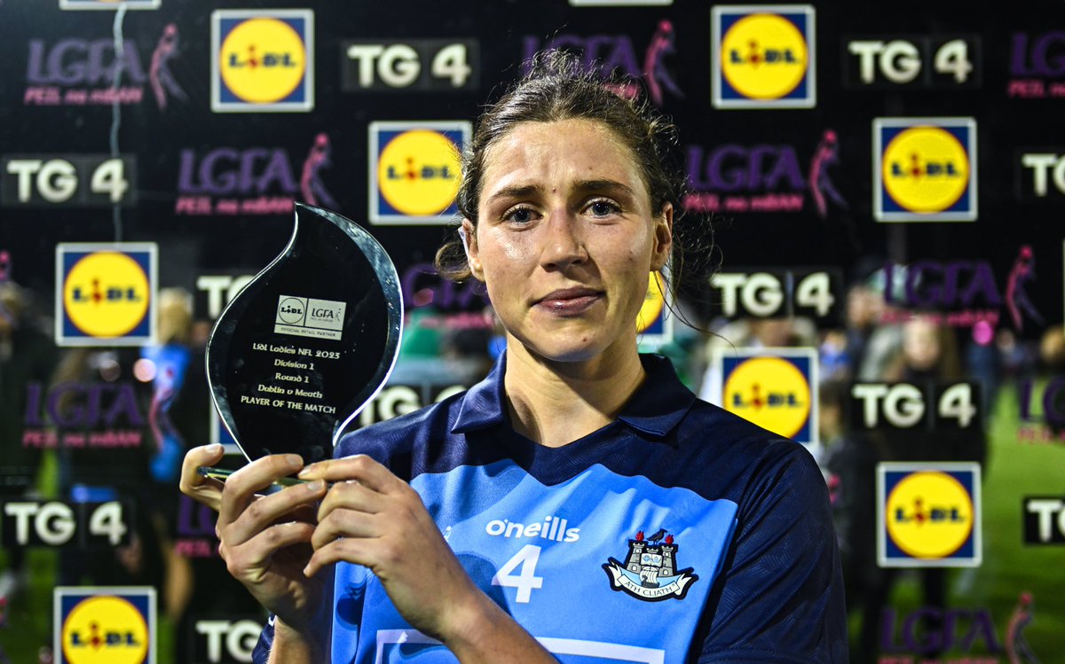 One for the defenders! 

Congrats to <a href="/CualaCLG/">Cuala GAA</a> Jess Tobin on her <a href="/lidl_ireland/">Lidl Ireland</a> NFL Player of the Match award for her stellar performance Vs Meath in DCU this evening 🙌🏻

Image credit <a href="/sportsfile/">sportsfile</a> #DublinLGFA