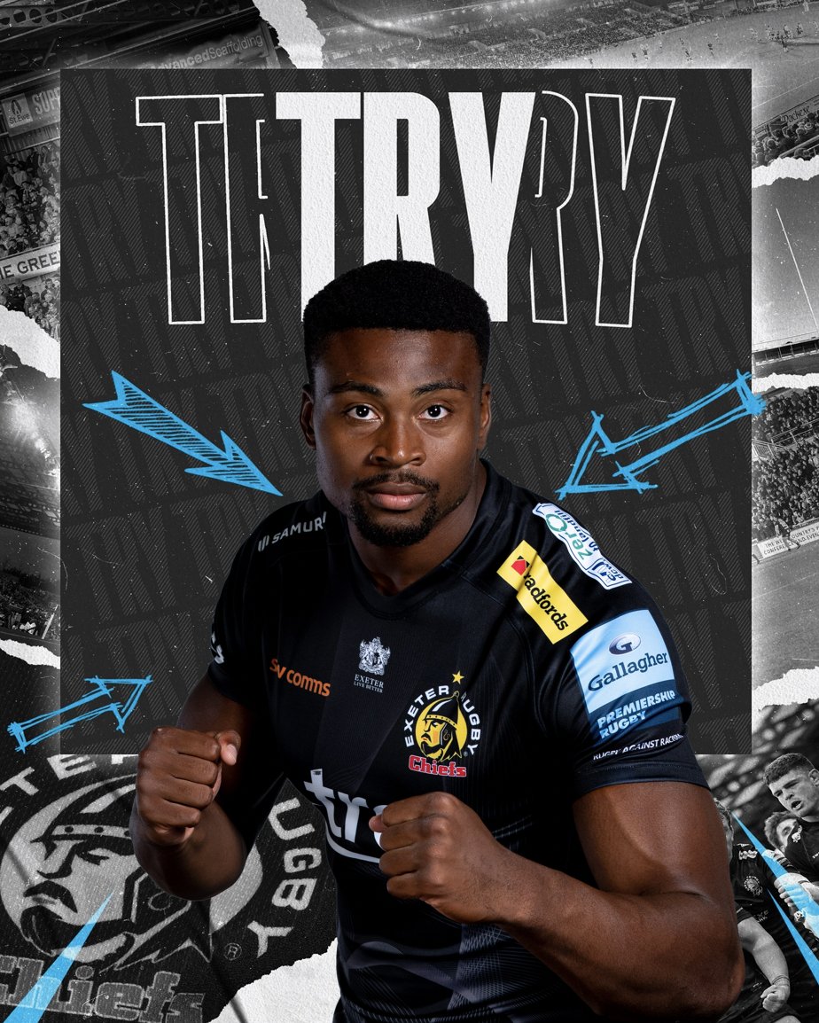 ExeterChiefs's tweet photo. 79 And that one WILL warm the crowd up. Superb hands and a searing break by Sam Simmonds gets Tshiunza across the tryline.
38-3
#EXEvCAS https://t.co/MKG15cchUZ