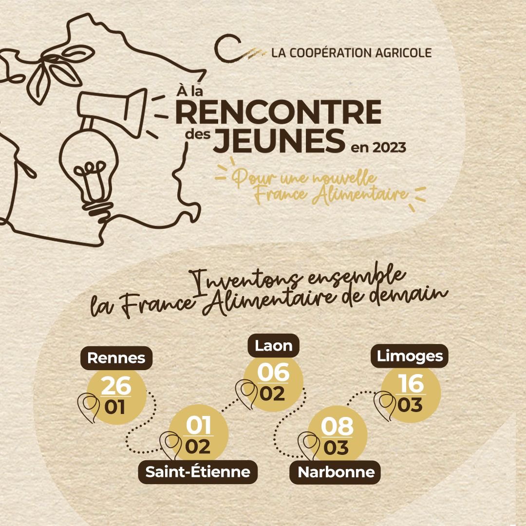 Etudiant, lycéen, agriculteur, coopérateur …
Venez "À la rencontre des jeunes en 2023 : Pour une nouvelle France Alimentaire” le 6 Février 2023 à 19 h près de Laon inscription : lnkd.in/dHgykVCW