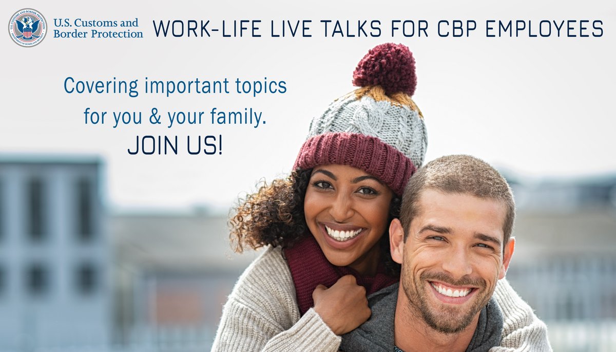 CBPJobs's tweet photo. .@CBP Employees, #DYK you have access to free Work-Life Live Talks? Learn more: https://t.co/NTV6HrqR8F

There's also a ton of info for you &amp; your families on the Employee Resources portion of https://t.co/J0U9EcVC7W! Check it out: https://t.co/FBRF1RtK5g

#CBPCareers
#WorkLife https://t.co/qh3v9zMPL1