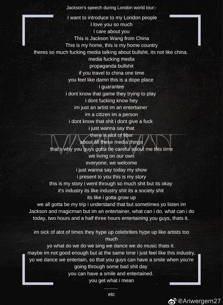 RayeneChetouan's tweet photo. Jackson speech with 4 languages.. 
Hope u read and spread this!! 

ENG
Turkish
Indonesian 
Arabic 

He didn't talk about Islam.. Besides he respect us as muslims and respect all religions &amp; races.. 

#WeLoveYouJackson #protectjackson #Jackson @JacksonWang852 https://t.co/2vYHqCoizx
