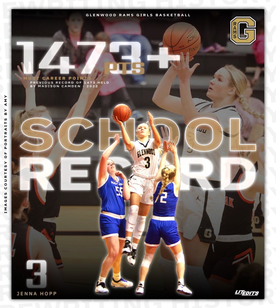 Congratulations to Jenna Hopp who became the All-Time leading scorer in Glenwood girl’s basketball history today with her 36 point performance passing 2022 grad Madison Camden with 1473 career points. Congratulations Jenna. <a href="/IGHSAU/">IGHSAU</a> <a href="/d2mart/">Derek Martin</a> <a href="/GwoodGBB/">Glenwood Girls Hoops</a> <a href="/JoelStevens4/">Joel Stevens</a> <a href="/mikesautter_/">Mike Sautter</a>