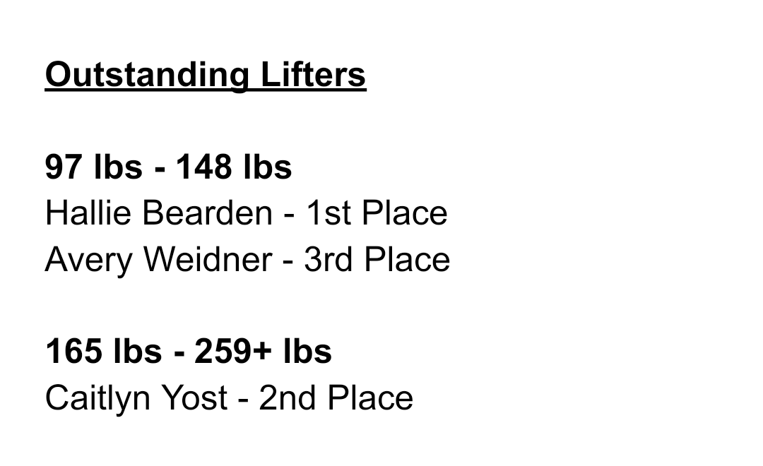 BIG Congrats to our girls that lifted this morning!!! Keep watching 👀 because these girls are a FORCE!