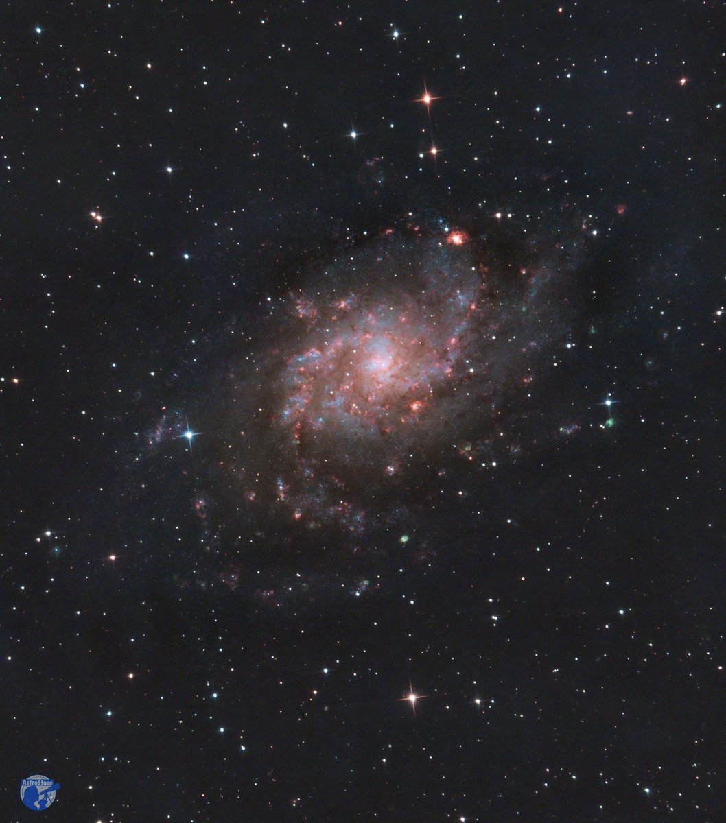 Last nights work. This is the Triangulum Galaxy! It sits at a distance of about 2.73 million light years from earth. I feel great about this image, I really managed to bring out the hydrogen alpha regions 😊 40 billion stars coming at ya! #astronomy #Astrophotography