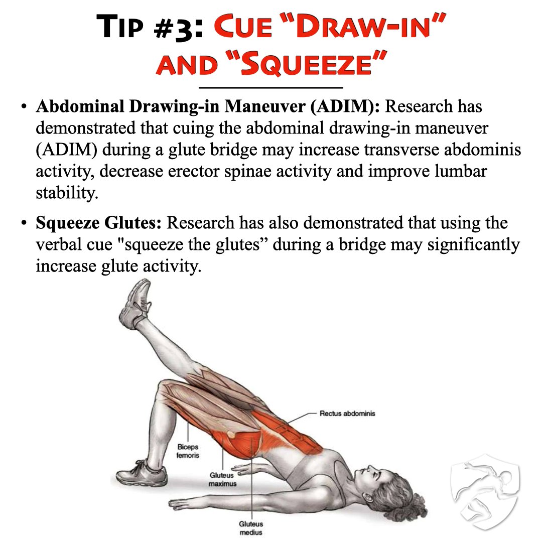 BrookbushInst's tweet photo. 🔴 Evidence-Based Cues for Optimizing the Glute Bridge

🧐 For complete review and bibliography check out the course: “Bridge and Progressions” - https://t.co/su8JOfmv71

#brookbushinstitute #glutebridge #bridgeexercise #gluteexercises #glutestrength #gluteworkout #glutes https://t.co/6OCnx5FvAT