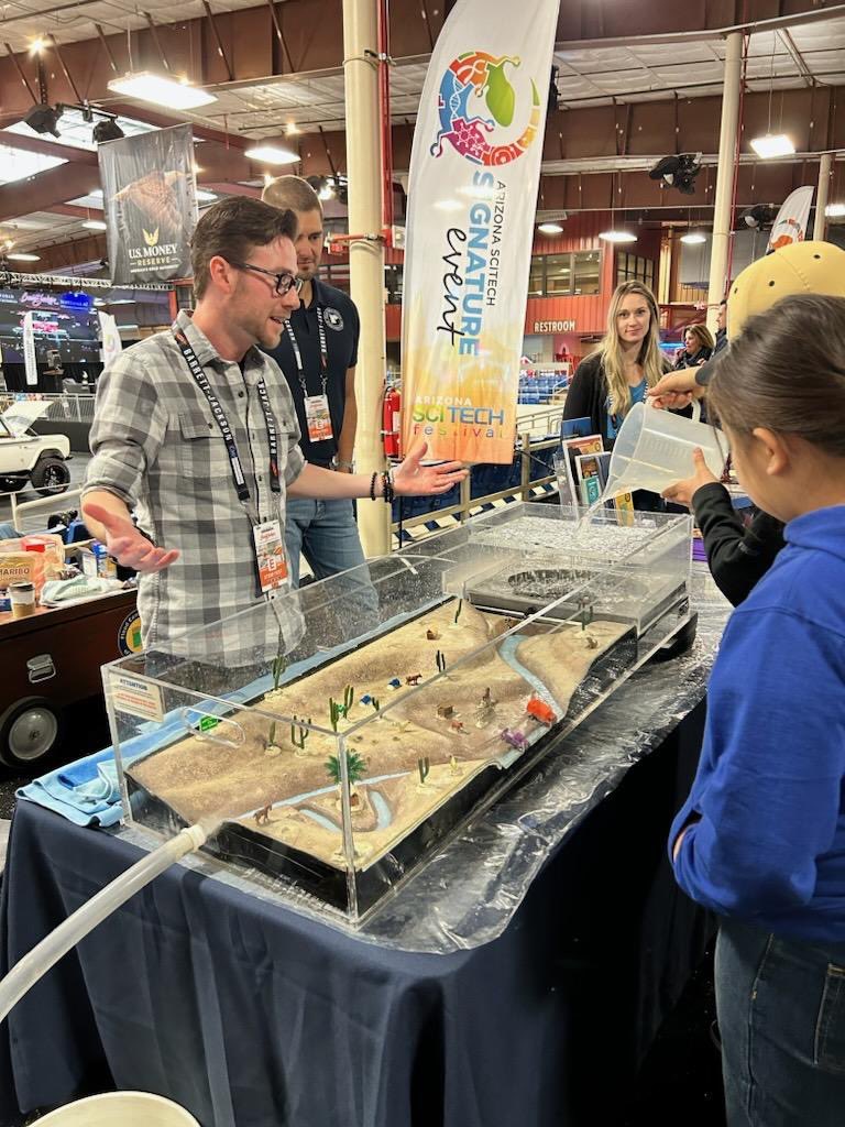 maricopaflood's tweet image. Hey #azwx look who was spotted at @Barrett_Jackson this morning. Our new meteorologist Jonny was right at home talking about water and flooding. 
#azscitech #scitech