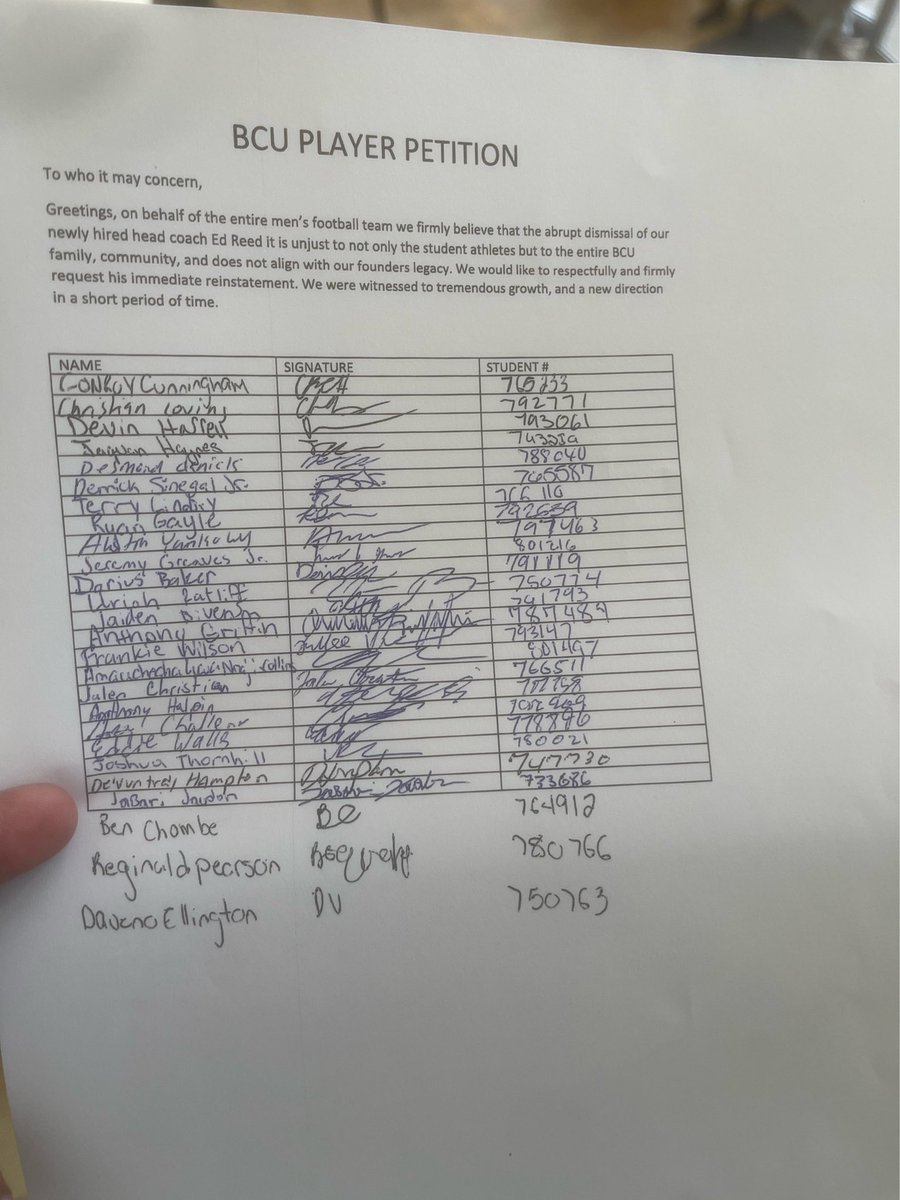 They removed Coach Ed Reed from our school and our program after everything he has provided for BCU in two weeks. Join us in our petition to have Coach Reed reinstated as our football coach.#Reediculous