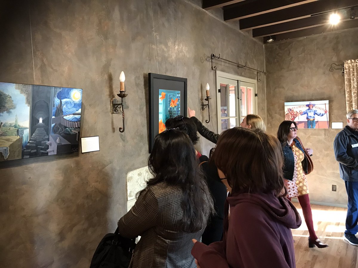 bryankilgore's tweet photo. Today @Shemer Art Center two of my amazing art students had their work on display. Thank you to all at Shemer Art Center for this wonderful opportunity!#lajoyahighschool #artwork #artteacher #artist #ArtistSpotlight #highschoolteacher https://t.co/QnxdrCQ5tj