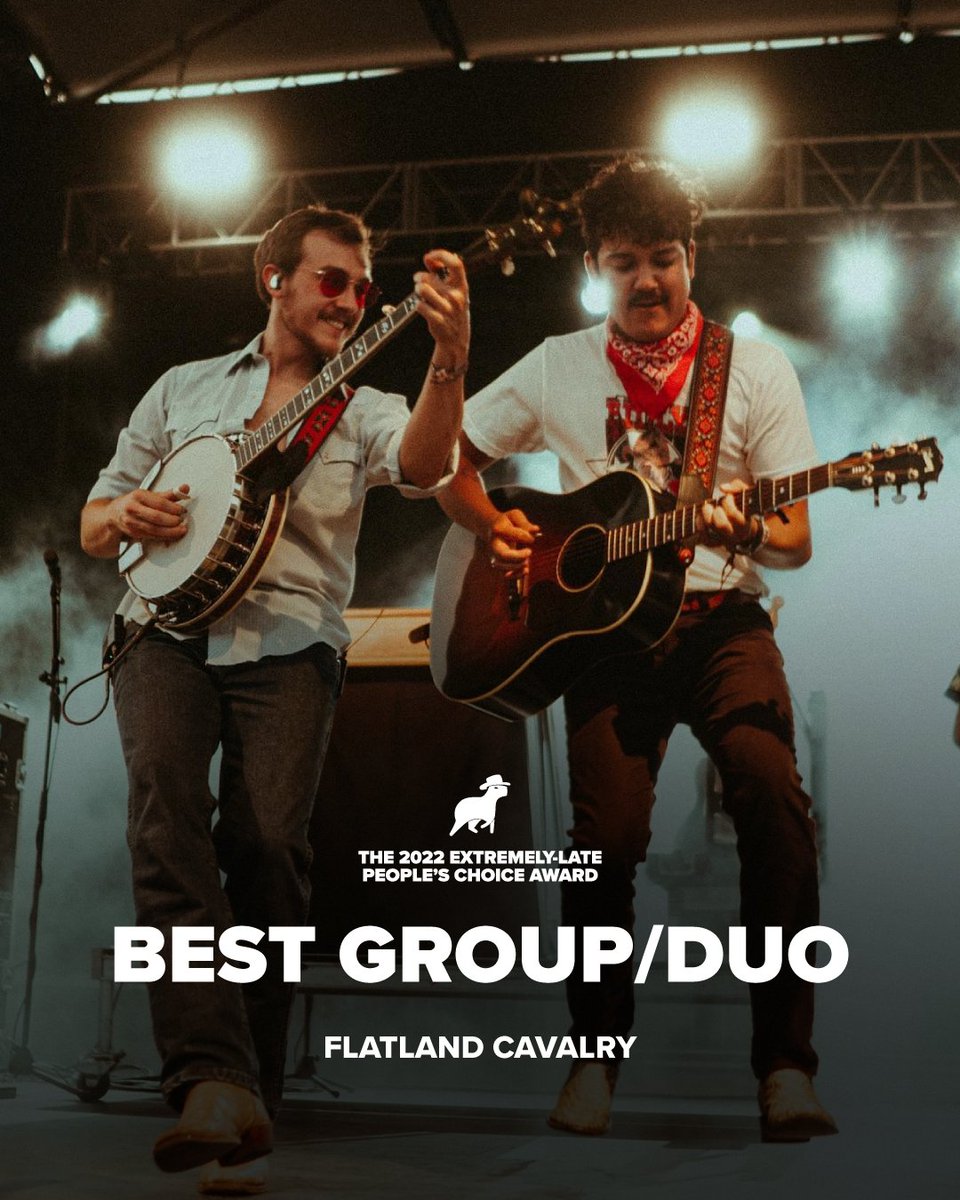 CountryCentral's tweet photo. .@FlatlandCavalry voted best group/duo of the year at the 2022 Extremely-Late People’s Choice awards. https://t.co/a8pxLkB2ei