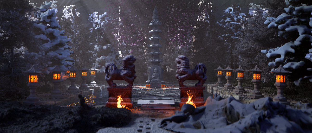 Buddha 

#winterblenderland #truevfx #createwithpbrmax #buddha #buddhism #temple #blender #shrine #forest #snow #winter #mountain