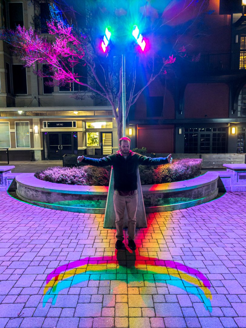 "Split Sight" opens this evening as part of the #napalightedartfestival. It's a sculpture built to make you want to look at everything but the sculpture.