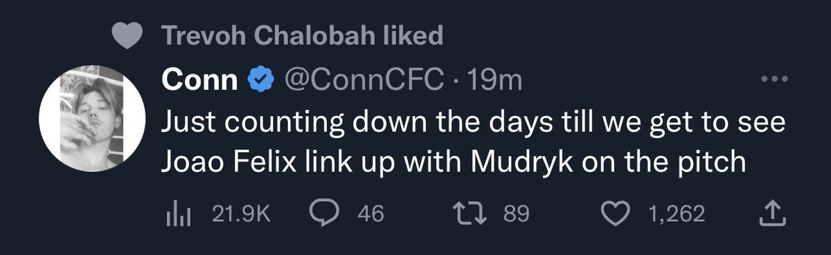 Mo24CFC's tweet photo. @ConnCFC Chalobah liked it https://t.co/2EFLGhcuGc
