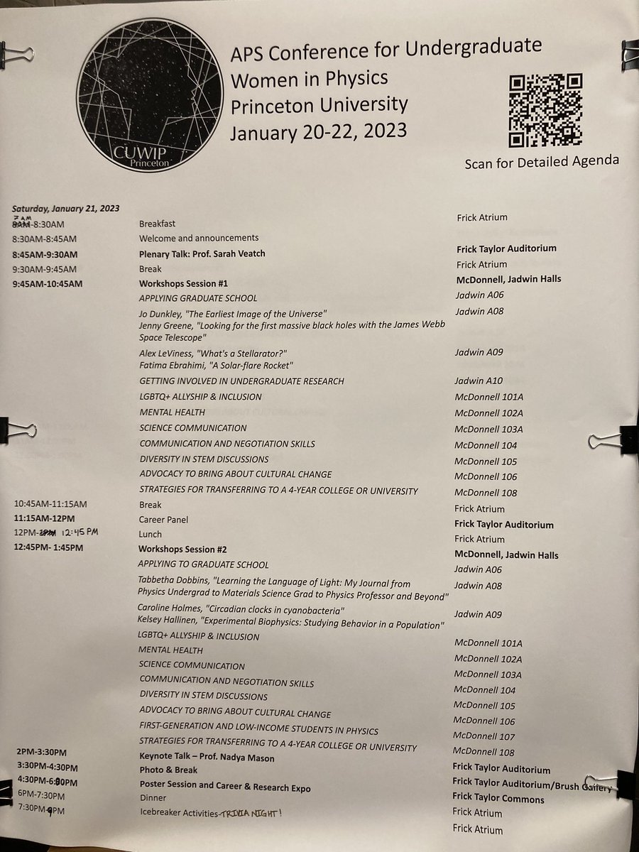 Having an awesome time organizing 2023 APS CUWiP at Princeton! We started the day with an awesome biophysics talk by @VeatchLab, headed to breakout sessions, a career panel, keynote and more! #APSCUWIP @PrincetonCUWiP @APSphysics