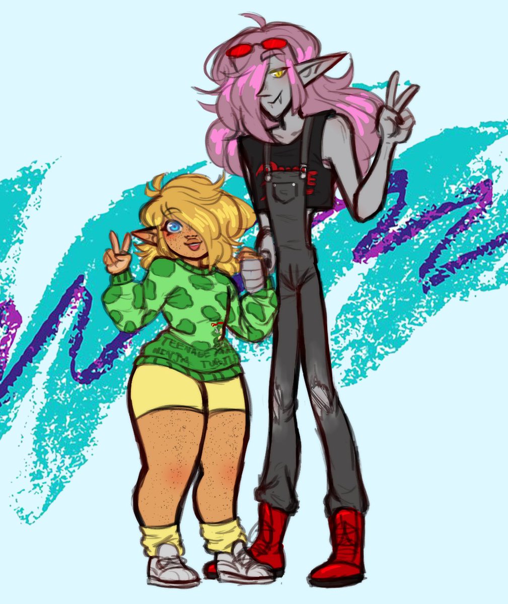 fauxridium's tweet image. Finally more 90s au, this time it's a mall date

#cadenceofhyrule #octavo #linktavo