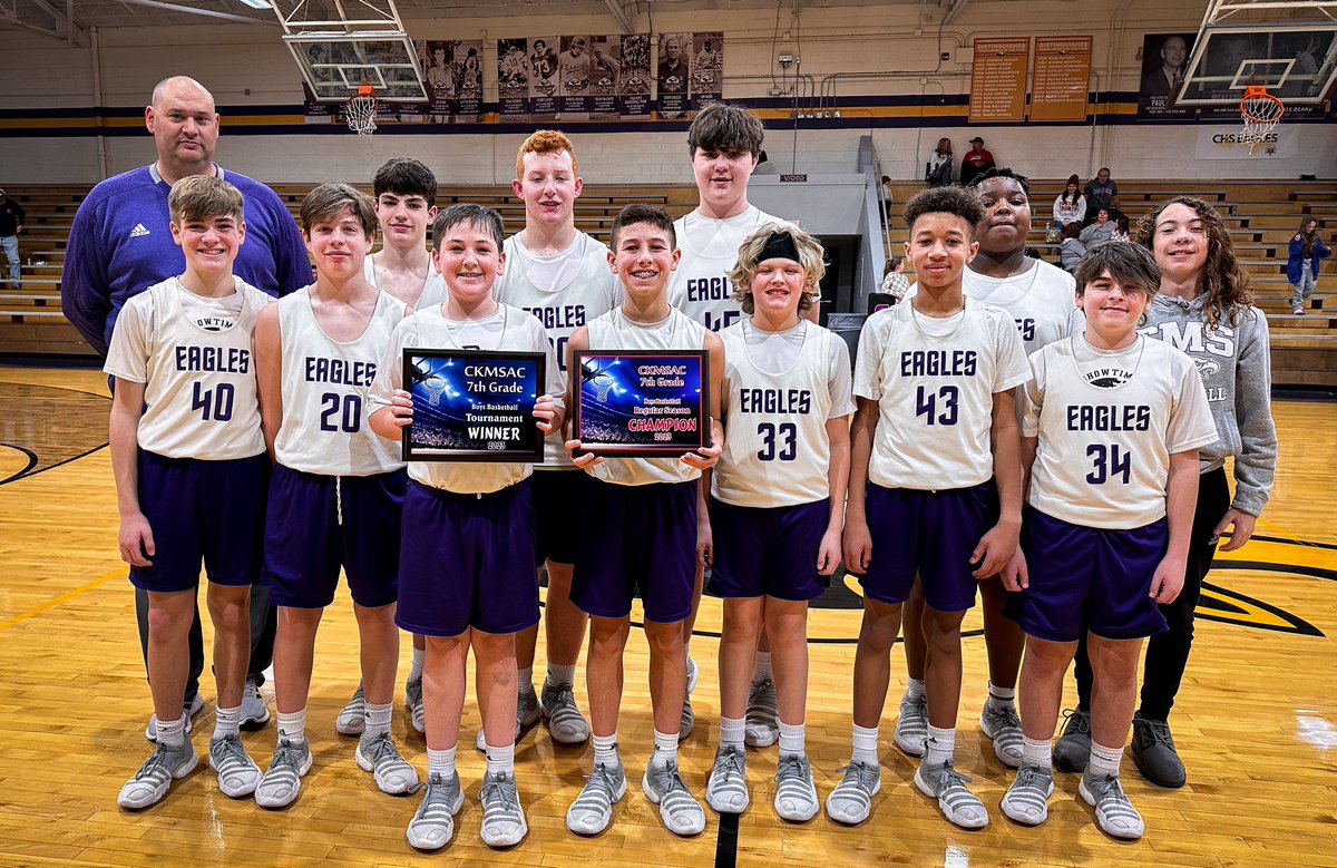 CISEagles's tweet photo. Congrats to the CMS 7th Grade Eagles on being the CKMSAC Regular Season AND Tournament Champions!!! 🦅🏀

#eaglepride #changinglives https://t.co/g84cpynO2q