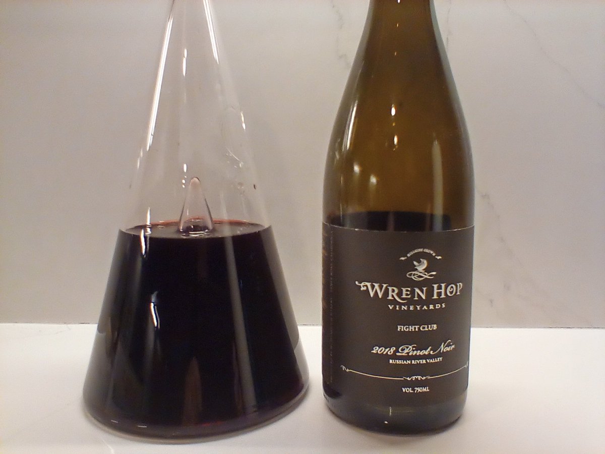 Going to match wild caught sockeye salmon with the awesome 2018 Wren Hop Vineyards #pinotnoir  #Wrenhop #RussianRiverValley What's the first rule about Fight Club pinot noir? No talk, just drink!😁😁🍇🍷🍷🍷