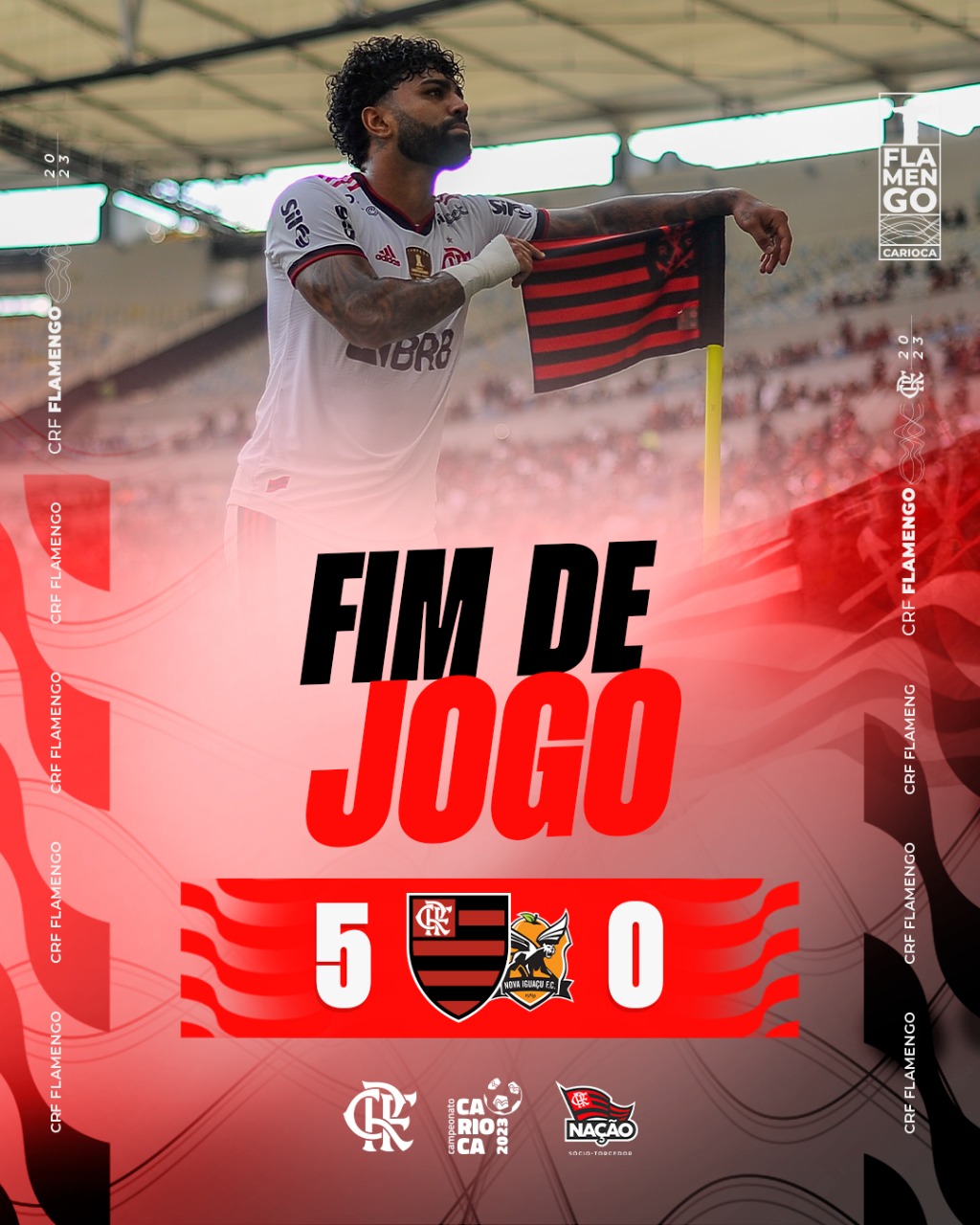 Gabigol e Pedro brilham em goleada do Flamengo sobre o Nova Iguaçu