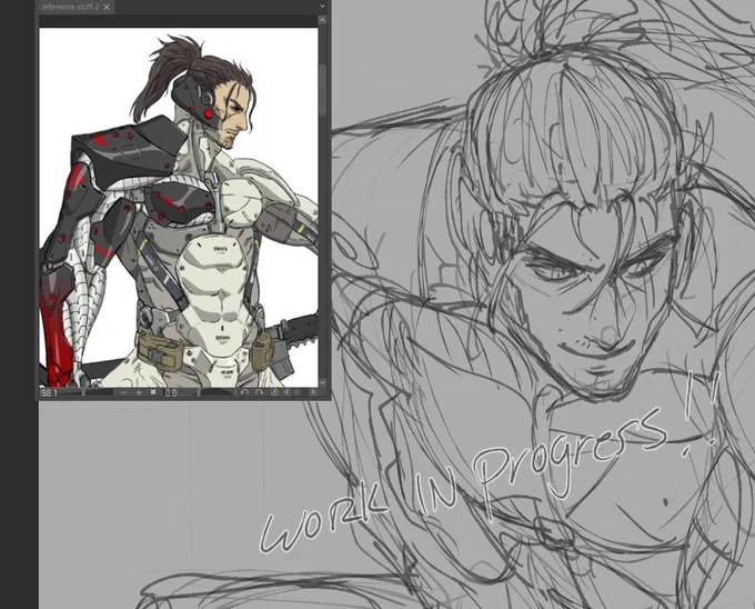 Working on the metal gear rising revengeance anniversary art :) 