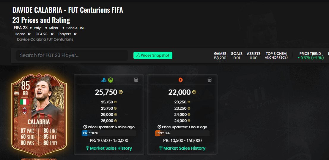Coleman is rising a lot in price (10k ~per card)

Calabria was also a very safe bet

#FIFA23 #TOTY if you are looking for a Trading Discord to make coins, we have spots and you can join at any moment

ALL INFO AND LINKS (DM'S ARE OPEN)🔽
pastelink.net/bsix9nne