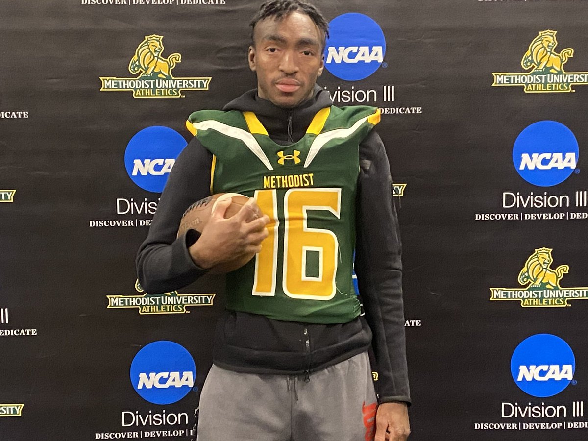 Isiahbrown_16's tweet photo. After an amazing visit today, I am blessed to announce I have received my first offer from Methodist University @Broome_Football @CoachBridges22 @bridges_connor @CoachMagouirk @Methodist_FB https://t.co/a7eI9uYlr0