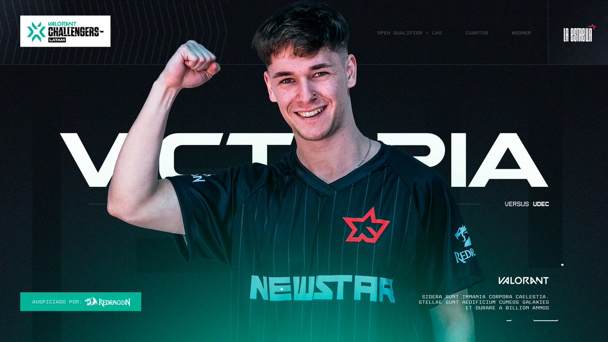 newstargg's tweet photo. 🚀✨ GANAMOOOOOOOS en #VCT Open Qualifier 🏆
Cerramos el día con 2-0 y pasamos a la fase Bo3 de mañana. #LaEstrella⭐️
🆚 @udecesports ¡GG WP 😁! https://t.co/aWpMaQViWD