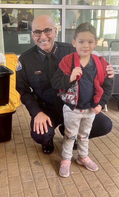 LBPDChief's tweet photo. The 2023 Kindergarten Festival today at Dooley Elementary was a great opportunity for @LBPD to interact with pre-K kids and join in handing out backpacks. Thank you @LBECE and @LongbeachUSD for inviting us to meet these young superstars! #LongBeach #LBPDNorth https://t.co/BfrjOGuH64