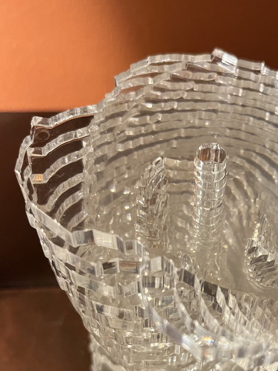 botts_jeremy's tweet photo. I started to make one out of layers of plexiglas. It’s maybe a bit disco ball, but I’m digging it. #artatwheaton #Technotexts #hebrew #selah #calligraphy #handlettering #artatwheaton #technotext @WheatonCollege #sculpture https://t.co/Owrv1cGsdZ