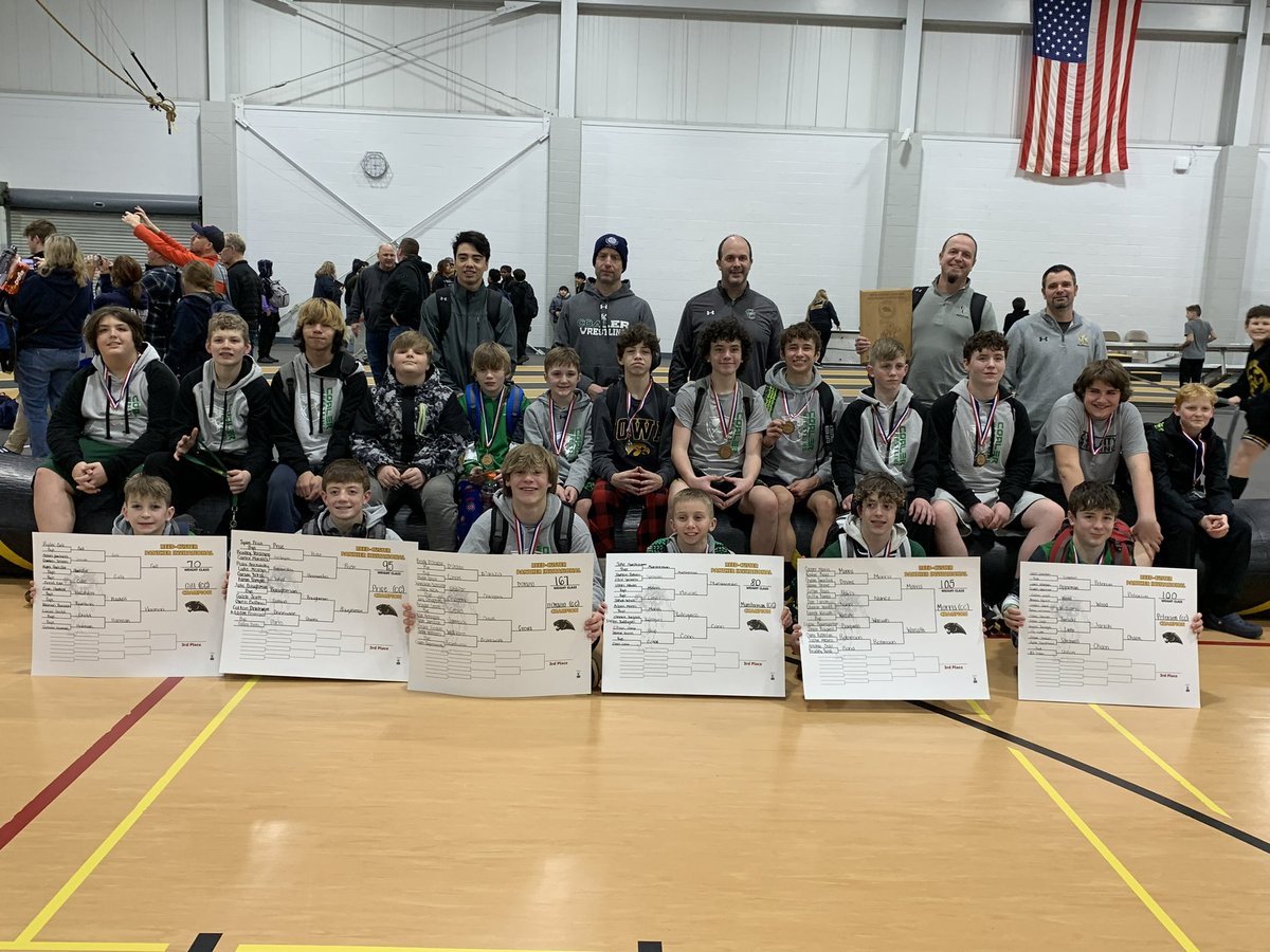 CCMS Wrestling Warriors earn first place at the Panther Wrestling Invite at Reed Custer Middle School. Warriors claim 6 individual champions at the meet. Great job!!!! #WarriorPride