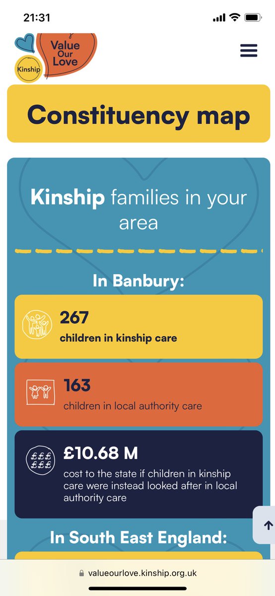 Hi @VictoriaPrentis - did you know there are 267 children in #KinshipCare in your constituency? As a kinship career I ask that you, please #ValueOurLove and back @Kinshipcharity's campaign for better support for #KinshipFamilies. valueourlove.kinship.org.uk/map