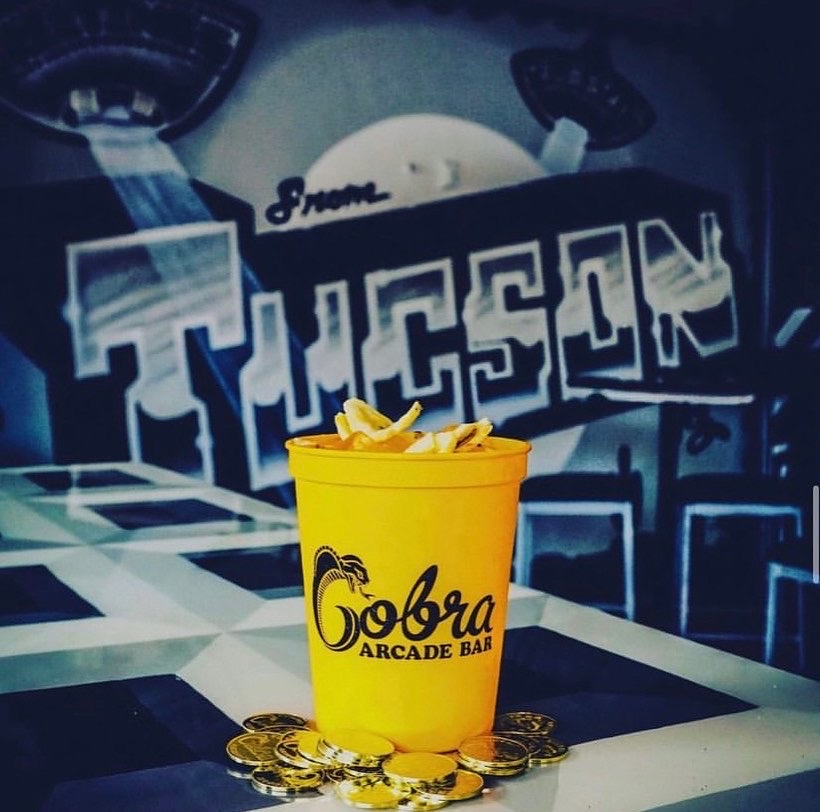 CobraTucson's tweet photo. Lesssgooo! 🐍We’re OPEN! 🙌🏽💥🍺 Happy Hour till 7pm! 🙌🏽 Come grab some dranks &amp; play some games!! ❤️ Thank you for supporting local! #cobratucson #cobraarcadebar #tucson #drinks #tucsonaz https://t.co/KI3Bzbh596