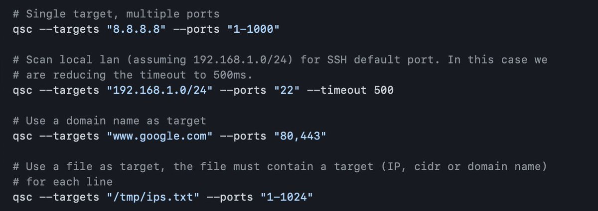 0xor0ne's tweet image. If you&apos;re interested in a minimal network port scanner, check out Qscan:

github.com/0xor0ne/qscan 

and its companion command line tool qsc:

github.com/0xor0ne/qscan/… 

#networkscanning #network #infosec #tool