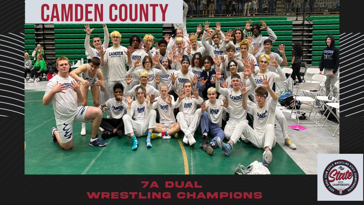 GHSA (@officialghsa) on Twitter photo Duals Wrestling | 7A
Congratulations to #CamdenCo! The Wildcats are the 2023 7A Dual 🤼 🏆!
<a href="/GeorgiaGrappler/">Georgia Grappler</a> <a href="/SeWrestle/">SEWrestle</a> <a href="/TakeDownSports/">Take Down Sports</a> Duals Wrestling | 7A
Congratulations to #CamdenCo! The Wildcats are the 2023 7A Dual 🤼 🏆!
<a href="/GeorgiaGrappler/">Georgia Grappler</a> <a href="/SeWrestle/">SEWrestle</a> <a href="/TakeDownSports/">Take Down Sports</a>