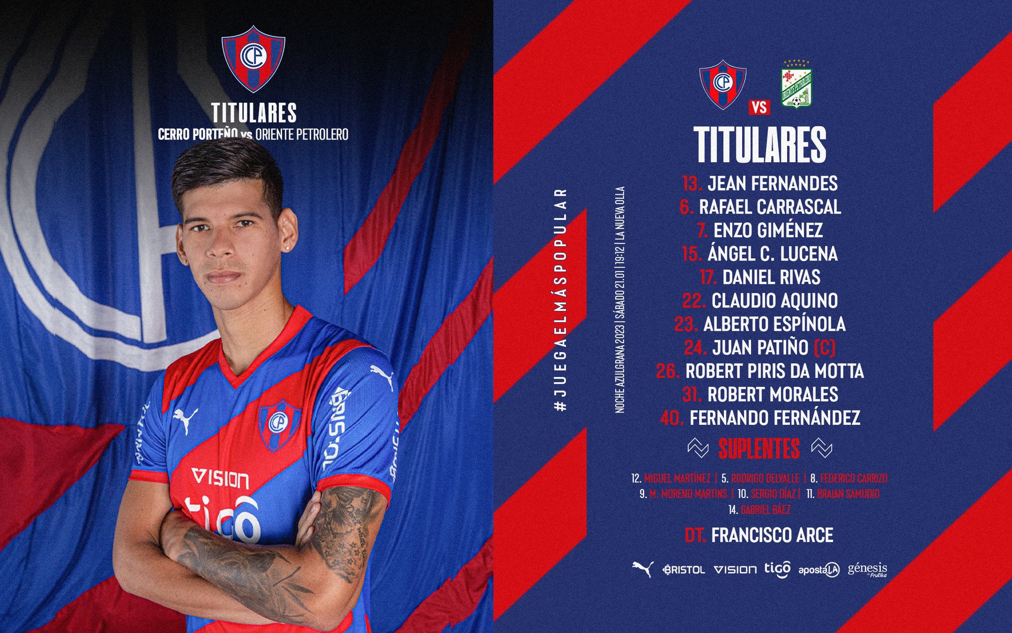 Club Cerro Porteño on X: 📋 Titulares Cerro Porteño tiene equipo