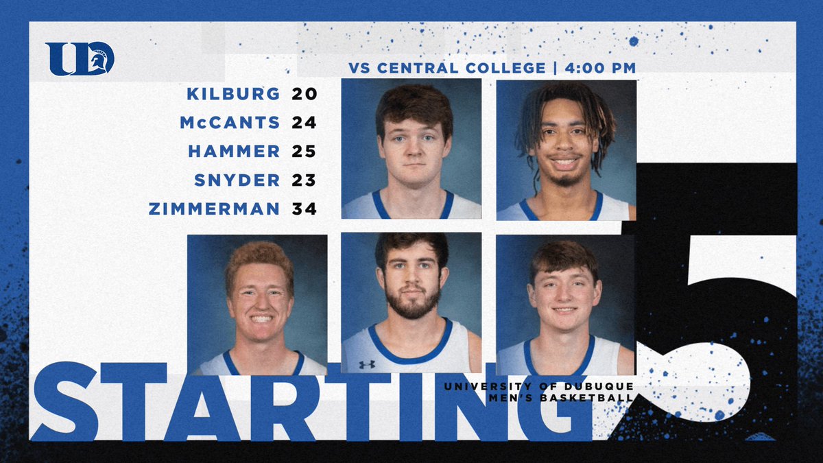 UDHoops's tweet photo. Tonight’s starters vs Central! Tip off in 10 minutes! https://t.co/f6LLp41XW5