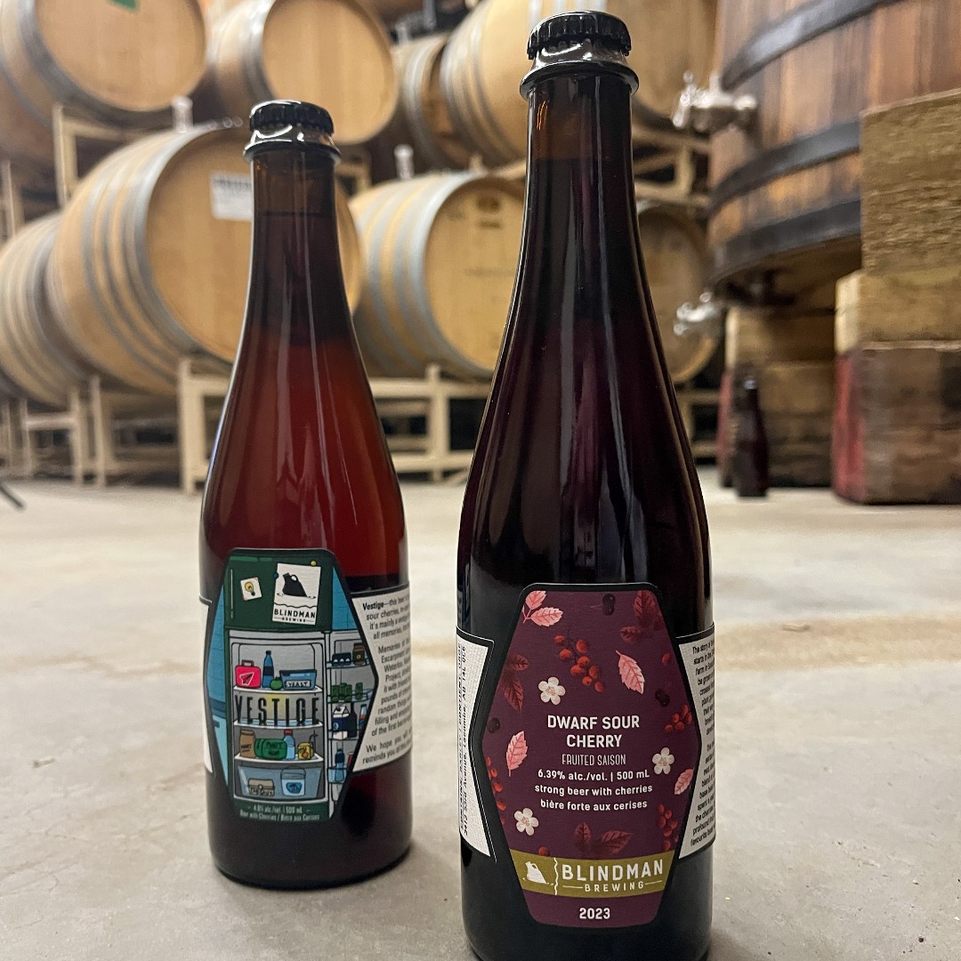 blindmanbrewery's tweet photo. 2023 Dwarf Sour Cherry and Vestige saisons release next week, and we'll be out on the road January 26 (#yyc, #centralalberta) and 27 (#yeg) delivering the good beer to you good folk. 

https://t.co/gyNGPO2Wk8

#homedelivery #craftbeer #drinkbeerfromhere #albertabeer https://t.co/tzo0lxN9Ua