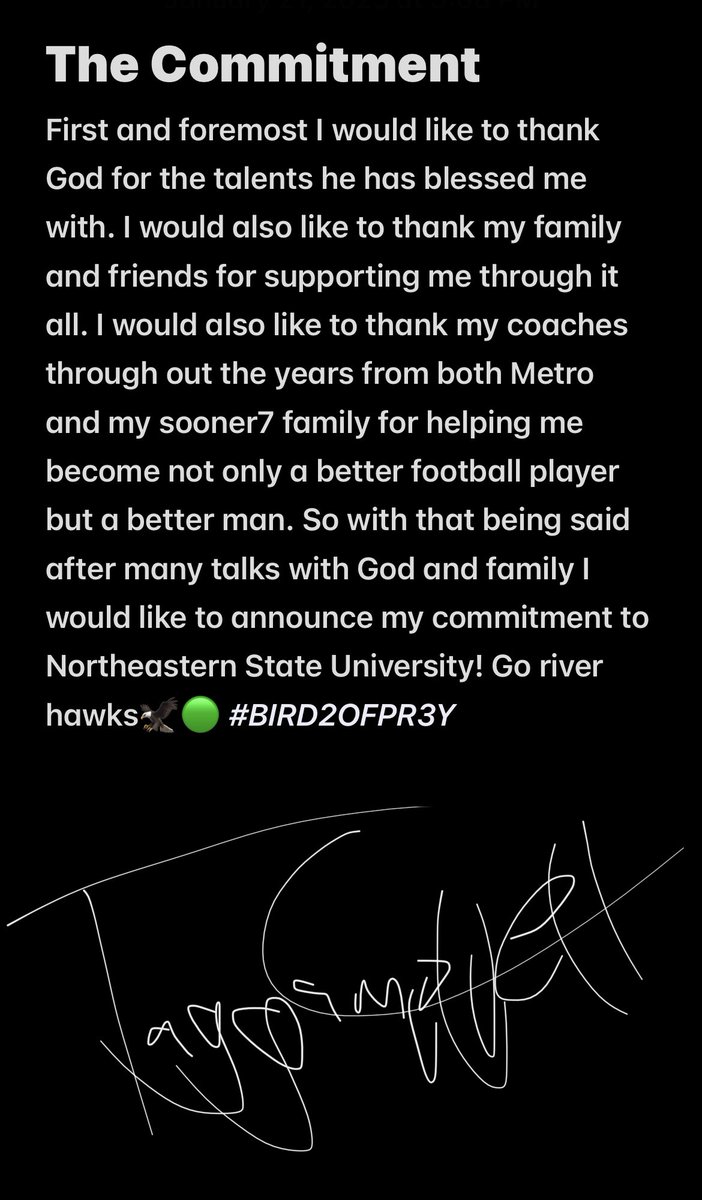 Tagg Campbell (@campbelltagg) on Twitter photo 🟢🦅IM STAYING HOME🦅🟢 #AGTG #BIRD2OFPR3Y #GodsPlan
<a href="/Sooner7v7/">Sooner7</a> <a href="/mcapatriots/">Metro Christian Athletics</a> <a href="/NSU_Football/">Northeastern State Football</a> 🟢🦅IM STAYING HOME🦅🟢 #AGTG #BIRD2OFPR3Y #GodsPlan
<a href="/Sooner7v7/">Sooner7</a> <a href="/mcapatriots/">Metro Christian Athletics</a> <a href="/NSU_Football/">Northeastern State Football</a>
