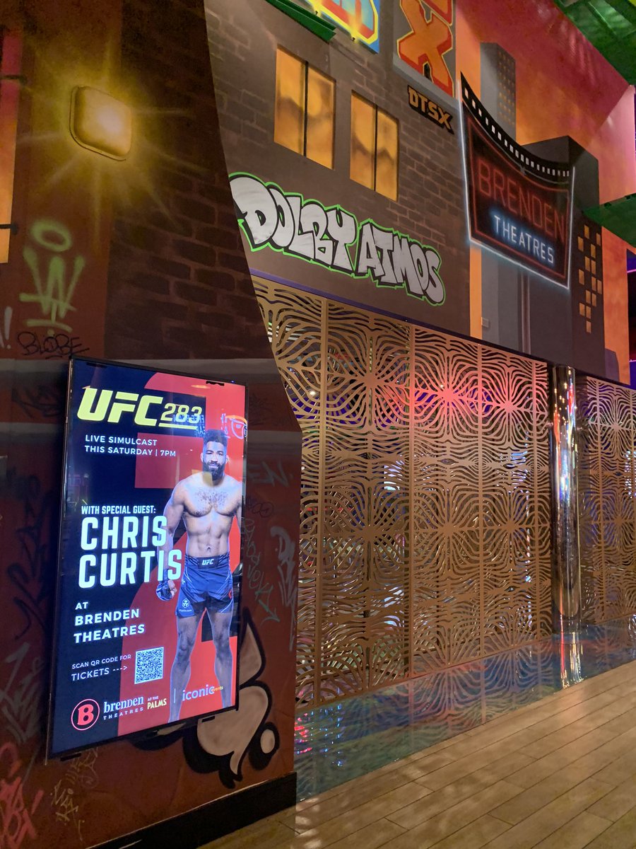 TONIGHT! Watch UFC 283 with special UFC guest host Chris Curtis LIVE at @brendentheatres inside the @palms. Main card starts at 7pm- book your tickets now! 🎟 link in bio 

#UFC283 #UFCLiveInTheatres @ufc @actionman513