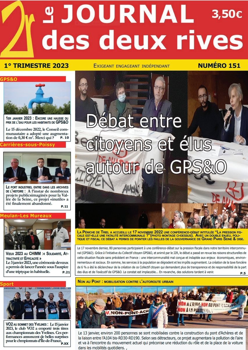 LNDM1's tweet photo. Numéro 151 du Journal Deux Rives: bientôt 

#lesmureaux #meulan #chimm #eau #gpseo @GhislaineSenee @MeulanU @Les_Mureaux #voeux2023 #fiscalité @MureauxTourisme @Triel_Envi @VilledeTriel @VilledeConflans @ville_carrieres @VilledeVerneuil https://t.co/uM4PGzPXbZ