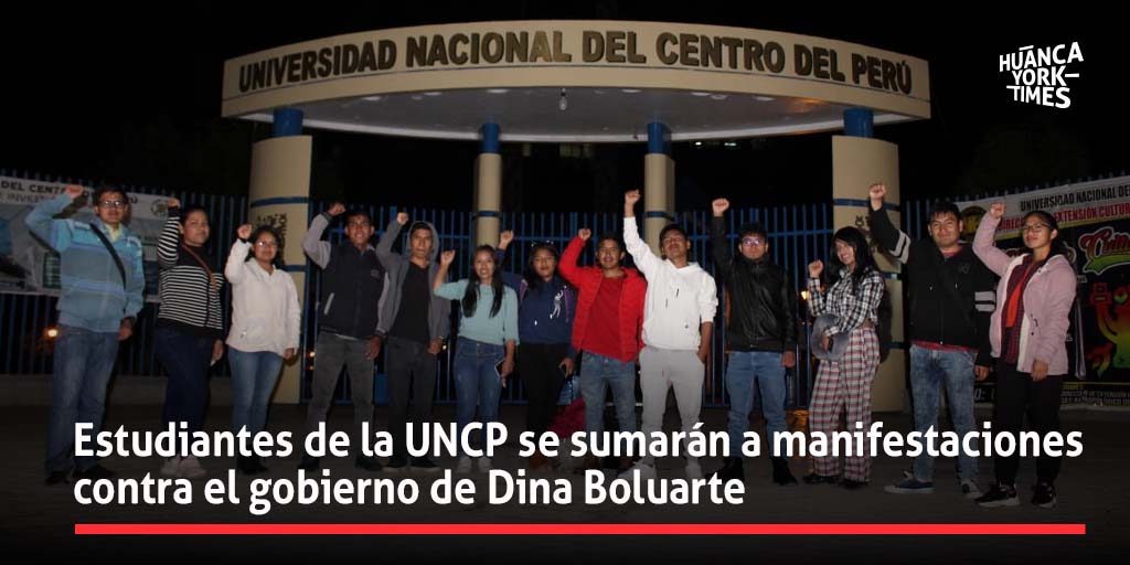 #LoÚltimo | Desde #Huancayo, representantes de la Federación de Estudiantes de la Universidad Nacional del Centro del Perú (UNCP) informaron que se sumarán a las manifestaciones en contra del gobierno de <a href="/DinaErcilia/">Dina Balearte</a>